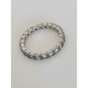 Unbranded Eternity Classic Rhinestones Band Ring Size US 6 Sterling Silver 925